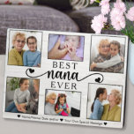 Placa Expositora Mejor Nana del Collage de fotos del corazón Keepsa<br><div class="desc">Crea tu propia pantalla de fotos con 6 fotos de tu propia familia sobre un fondo de madera blanca. Nuestro mejor Collage de fotos del corazón de Nana Ever, Keepsake Plaque, es moda, elegante, y un sentido paladar que muestra el amor dentro de tu familia. Elegante, moderno y personalizable placa...</div>