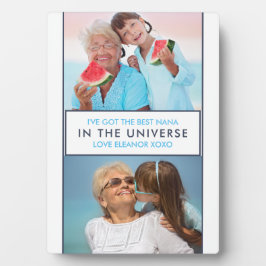 Placa Expositora Mejor Nana en el Universo - Dos fotos personalizad