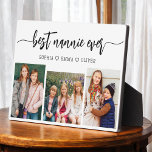 Placa Expositora Mejor Nannie Ever - Collage de fotos de nietos<br><div class="desc">Celebra la "Mejor Nana de la Historia" con este Collage de fotos de nietos personalizado Plaque. Este sincero regalo cuenta con un bello collage de preciadas fotos que capturan momentos especiales, complementado con un mensaje amoroso. Diseñado con materiales de alta calidad y acabados elegantes, es ideal para exhibirse en casa...</div>