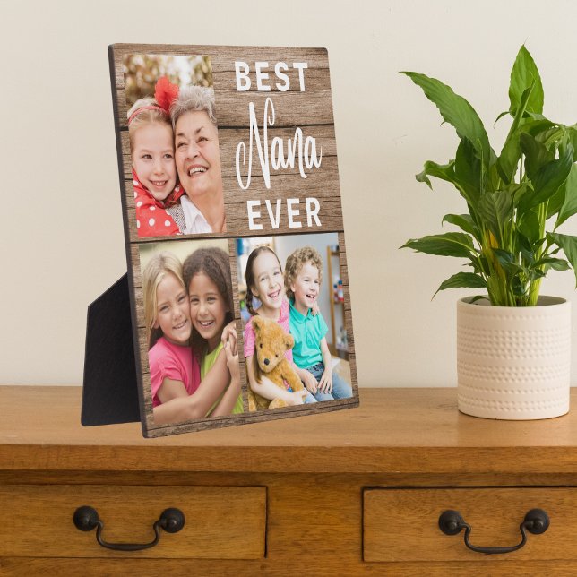 Placa Expositora Mejor Nietos Nana Ever 3 Madera Collage de Imágene (Subido por el creador)