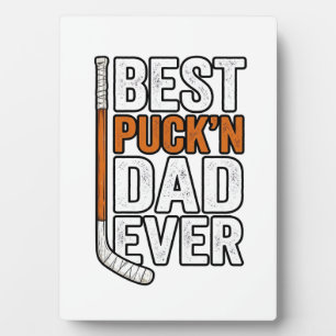 Placa Expositora Mejor padre de hockey con puck Ever Vector Design_