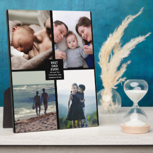 Placa Expositora Mejor Padre Que Padres Día Grande 4 Collage de fot