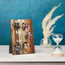 Placa Expositora Mejor padre siempre fondo de madera 5 fotos de col