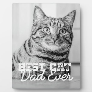 Placa Expositora Mejor papá de gato moderno personalizado foto de m