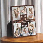 Placa Expositora Mejor Papá de la Historia - Collage de fotos del D<br><div class="desc">Celebra a tu padre con el Collage de fotos Plaque del Día del Padre "Mejor Papá Nunca", un sincero homenaje al hombre que significa el mundo para ti. Esta placa de excelente fabricación presenta un collage de fotos de personalizable de alta calidad, que le permite mostrar recuerdos y momentos especiales....</div>