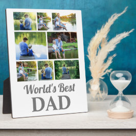 Placa Expositora Mejor Papá del Mundo 8 Fotos Collage Día del Padre