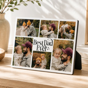 Placa Expositora Mejor Papá del Mundo Foto Familiar Personalizada