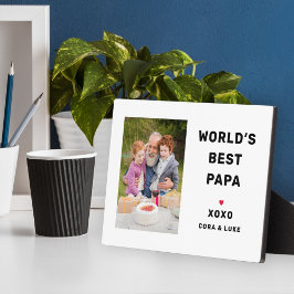 Placa Expositora Mejor Papá del Mundo Foto Familiar Personalizada