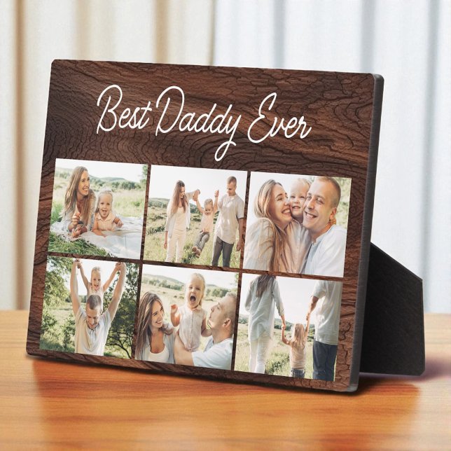 Placa Expositora Mejor Papá del Mundo Madera Personalizada Collage  (Subido por el creador)