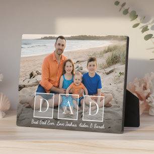 Placa Expositora Mejor Papá del Mundo Nombres de Hijos Foto