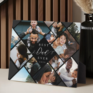 Placa Expositora Mejor Papá del Mundo Regalo de Colaje de Fotos Mod
