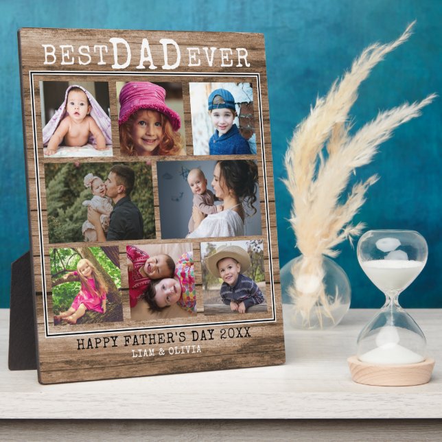 Placa Expositora Mejor Papá Hasta Los 8 Collages de fotos Familiare (Lado)