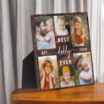 Placa Expositora Mejor Papá Nunca - Collage de fotos de Madera del<br><div class="desc">Celebra a tu padre con el Collage de fotos Plaque del Día del Padre "Mejor Papá Nunca", un sincero homenaje al hombre que significa el mundo para ti. Esta placa de excelente fabricación presenta un collage de fotos de personalizable de alta calidad, que le permite mostrar recuerdos y momentos especiales....</div>