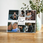 Placa Expositora Mejor Papá Nunca | Collage de fotos del Día del Pa<br><div class="desc">Envía a tu papá un hermoso regalo personalizado del Día del Padre que él apreciará para siempre. Collage especial personalizado de fotos familiares del Día del Padre para mostrar tus fotos y recuerdos familiares especiales. Nuestro diseño cuenta con un sencillo diseño de cuadrícula de 6 fotos con el "Mejor papa...</div>