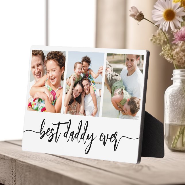 Placa Expositora Mejor Papá Nunca - Collage de fotos del Día del Pa (Subido por el creador)