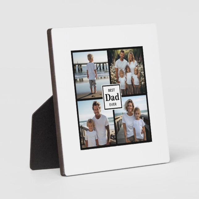 Placa Expositora Mejor papá nunca foto personalizada (Anverso)