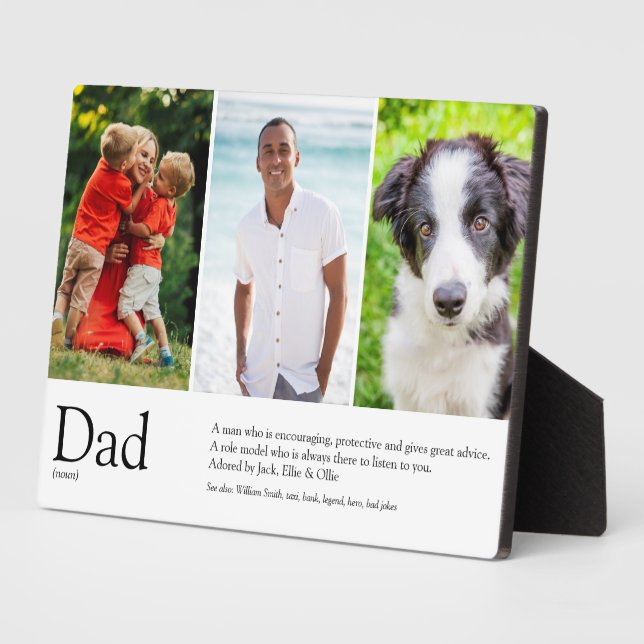 Placa Expositora Mejor Papá, Papi, Padre Siempre Definición 3 Foto (Lado)