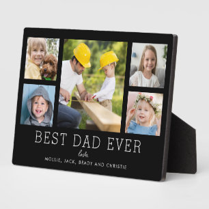 Placa Expositora Mejor Papá, Personalizado simple de 5 fotos de la