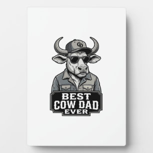 Placa Expositora Mejor Papá Vaca de Todos los Tiempos Diseño de Gra