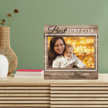 Placa Expositora Mejor Tía Personalizado Foto Rustic Wood<br><div class="desc">Un regalo sencillo y memorable para la nueva tía personalizada con su foto favorita con sobrina o sobrino.</div>