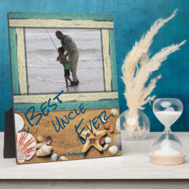 Placa Expositora Mejor tío de la playa con foto personalizada 
