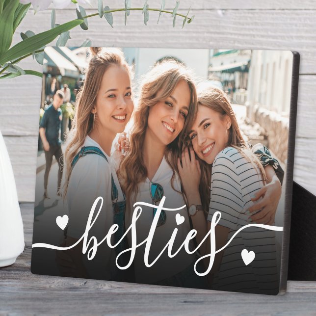 Placa Expositora Mejores Amigas Mejores Amigas Foto Personalizada (Custom Besties Best Friends Photo plaque)