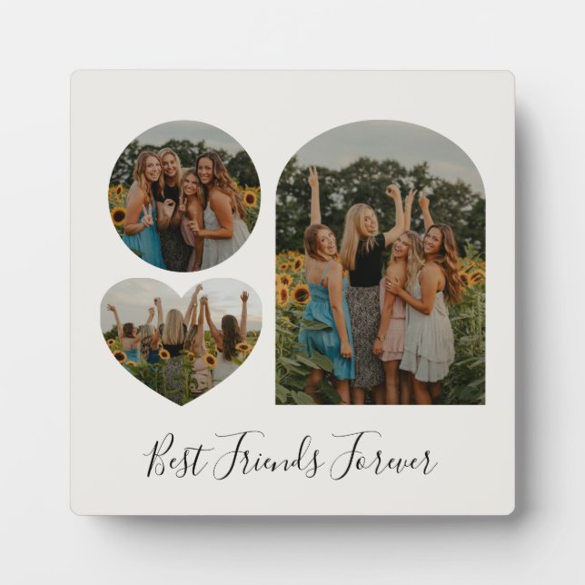 Placa Expositora Mejores Amigas Para Siempre BFF Forma de Foto Pers (Frente)