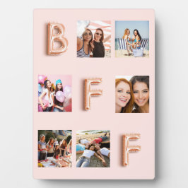 Placa Expositora Mejores amigas rosado oro rubor foto collage