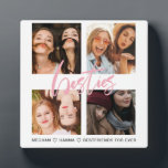 Placa Expositora Mejores amigos cuadrado 4 Fotos collage de bestias<br><div class="desc">¡Un gran regalo para celebrar tu nacionalidad! Una placa fotográfica con tus 4 fotos favoritas,  personalizada con tus nombres.</div>