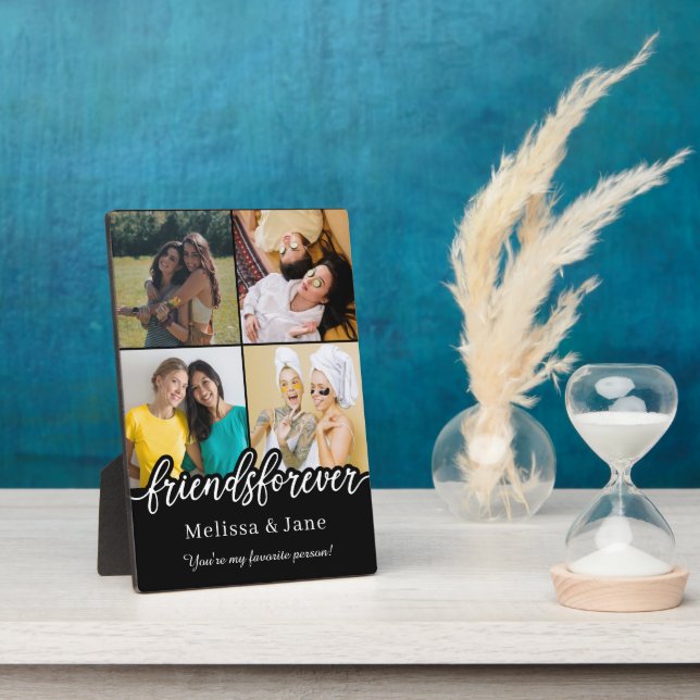 Placa Expositora mejores amigos para siempre lindo 4 fotos collage  (Lado)