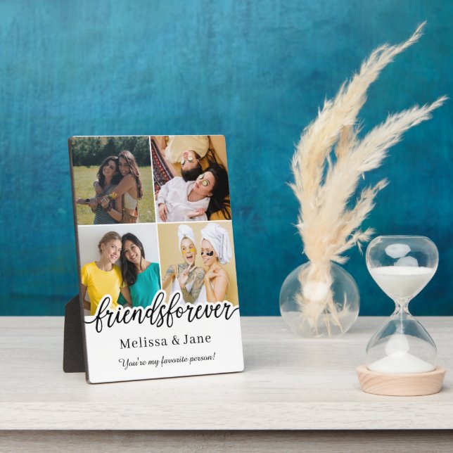 Placa Expositora mejores amigos para siempre lindo 4 fotos collage  (Lado)