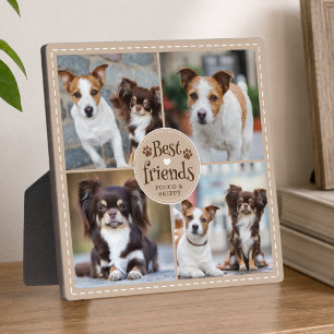 Placa Expositora Mejores amigos perro 4 Fotos Huellas personalizada