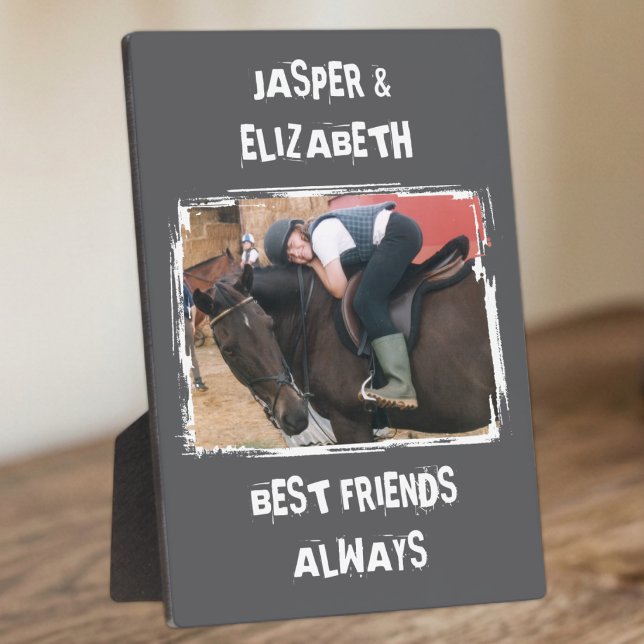Placa Expositora Mejores amigos siempre foto caballo gris y blanco (Subido por el creador)
