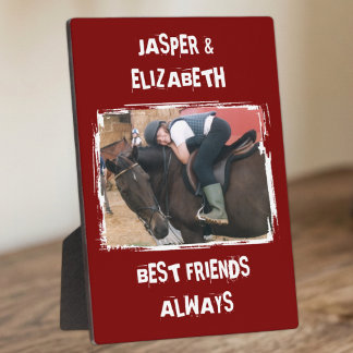 Placa Expositora Mejores amigos siempre foto de caballo burgundy y
