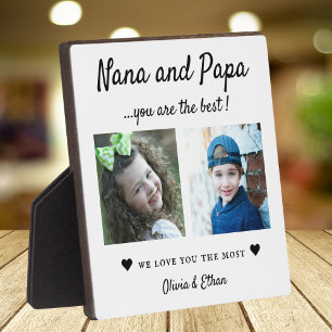Placa Expositora Mejores Nana y Papa Nietos 2 Colage de Fotos Blanc