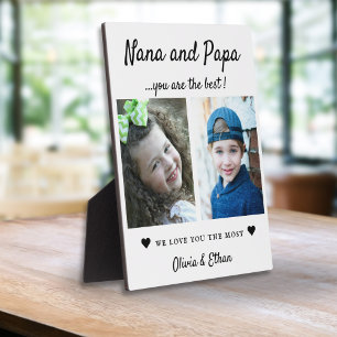 Placa Expositora Mejores nombres de nietos de Nana y Papa 2 Foto Bl