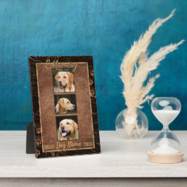Placa Expositora Memoria del perro Marble Rústico Oro Keepsake