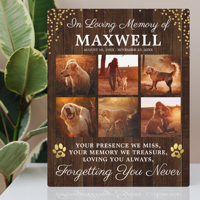 Placa Expositora Memorial Canino de Madera Rústica (Subido por el creador)