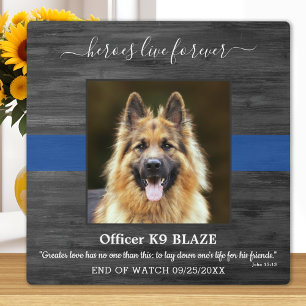 Placa Expositora Memorial Canino Policial K9 Oficiales Héroes Viven