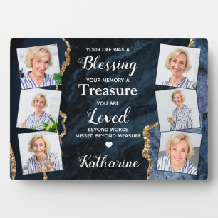 Placa Expositora Memorial de 6 imágenes personalizado en memoria am