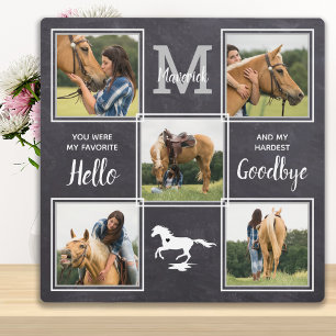 Placa Expositora Memorial de Caballo Mascota Collage de Fotos Perso