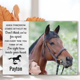 Placa Expositora Memorial de Caballo Recuerdo Personalizado de Equi