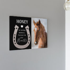 Placa Expositora Memorial de Foto de Caballo de Mascota Moderno