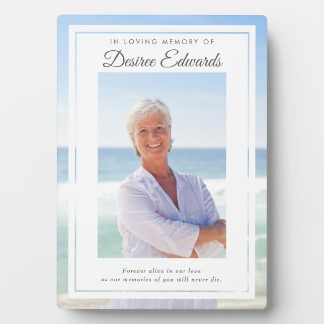 Placa Expositora Memorial de Foto Personalizado En Memoria de Amor (Frente)