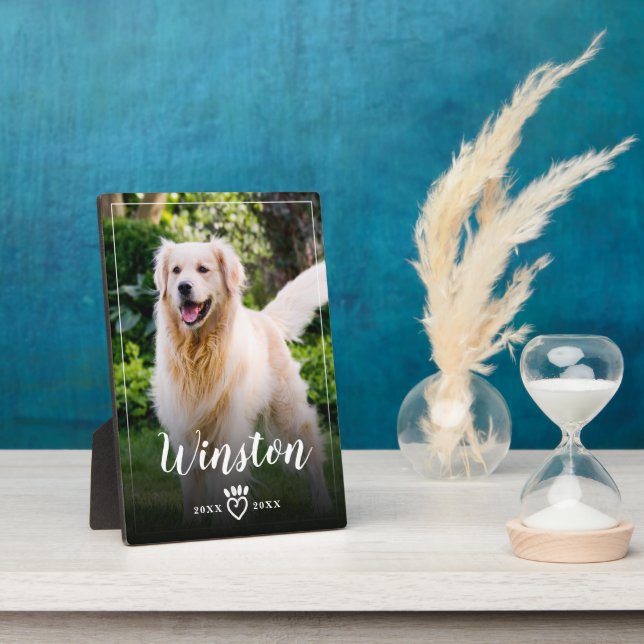 Placa Expositora Memorial de fotos de Mascota familiar Keepsake Paw (Lado)