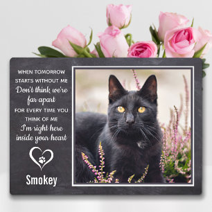 Placa Expositora Memorial de Gato Pérdida de Mascota Huella de Pata