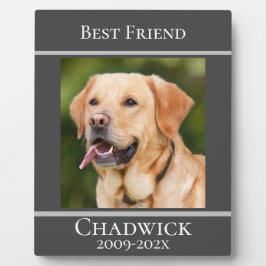 Placa Expositora Memorial de Mascota con Foto Moderno y Elegante 