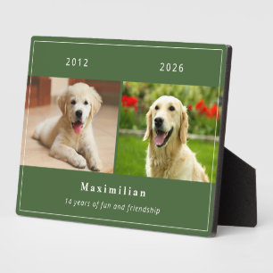 Placa Expositora Memorial de Mascota con Nombre Personalizado y 2 F