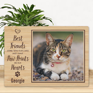 Placa Expositora Memorial de Mascota Gato con Foto Personalizada