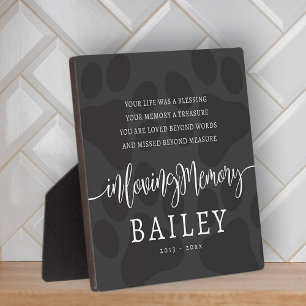 Placa Expositora Memorial de Mascota Moderno Elegante Simple Chic P